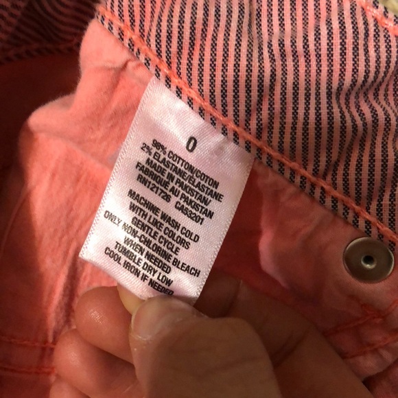 Orange/neon pink Aeropostale Jean shorts - Picture 4 of 4